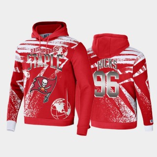 Tampa Bay Buccaneers Akiem Hicks Red All Over Print Pullover Hoodie