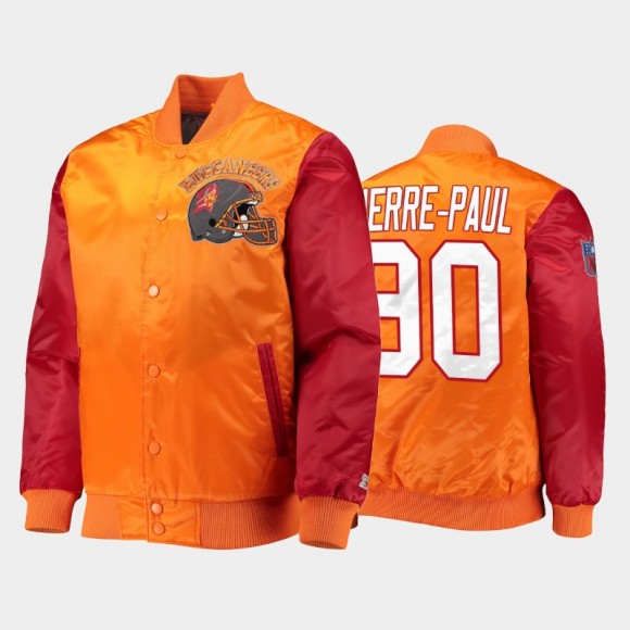 Buccaneers Jason Pierre-Paul Throwback Locker Room Full-Snap Jacket - Orange Red