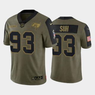 Ndamukong Suh Tampa Bay Buccaneers 2021 Salute To Service Limited Jersey - Olive