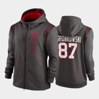 Rob Gronkowski Buccaneers Sideline Team Performance Full-Zip Hoodie - Pewter