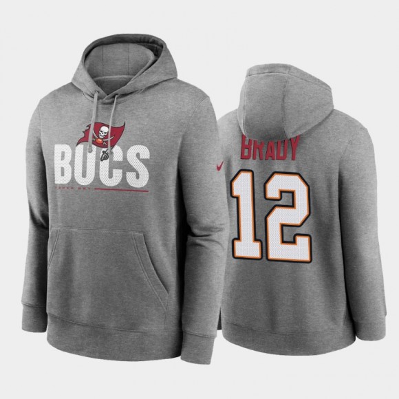 Tom Brady Buccaneers Team Logo Impact Club Pullover Hoodie - Gray